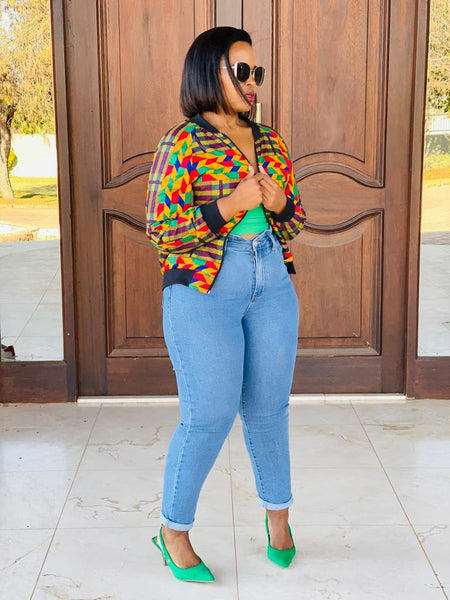 J3.2 Bomber Jacket - Kente inspired African Print