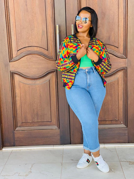 J3.2 Bomber Jacket - Kente inspired African Print