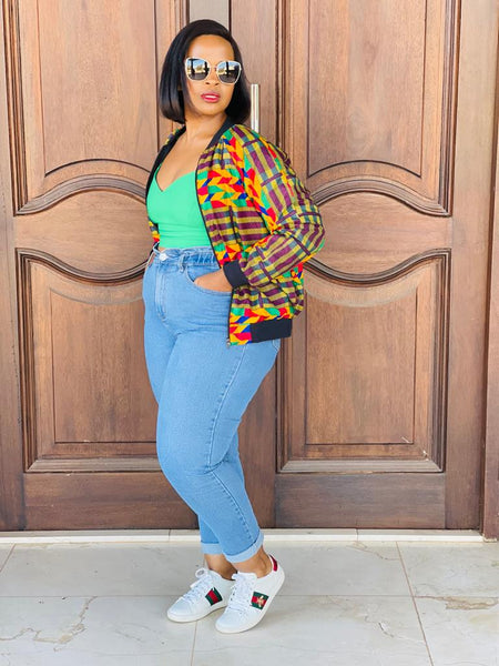 J3.2 Bomber Jacket - Kente inspired African Print