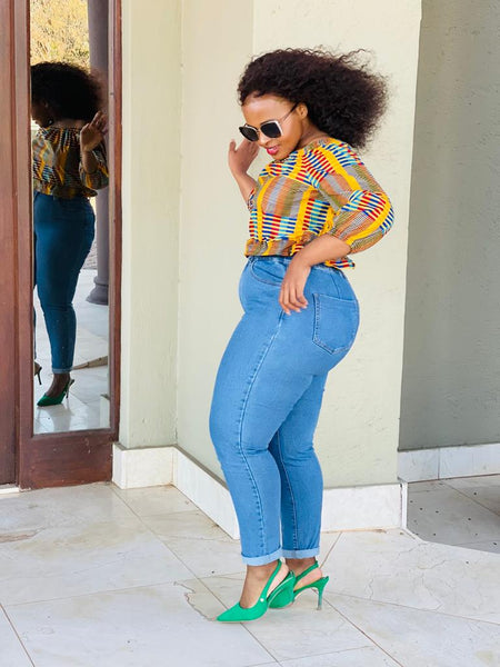 T6.1 Cropped Top - Kente inspired African print