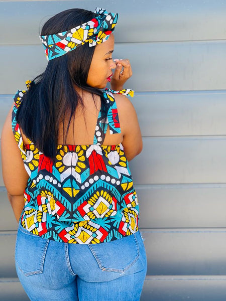 T8.2 Double Layer Top - African print with multicolor