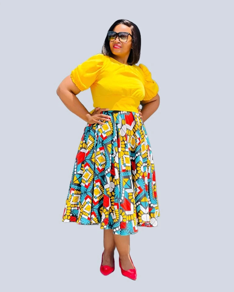 Plus size outlet swing midi skirt