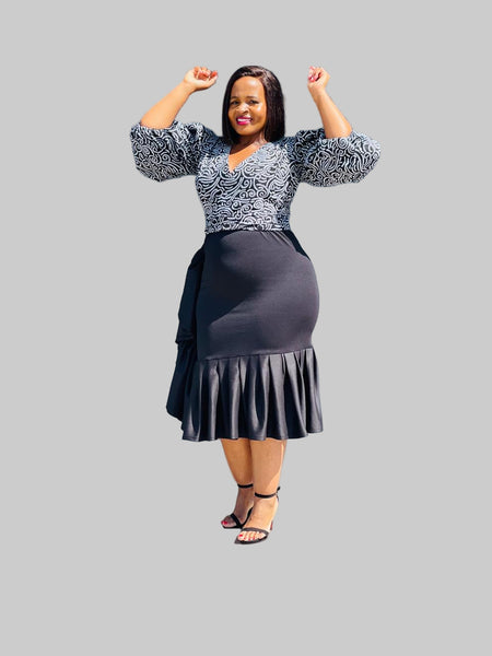 T11.2 Wrap Around Cropped Top- Black & White African print