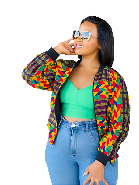 J3.2 Bomber Jacket - Kente inspired African Print