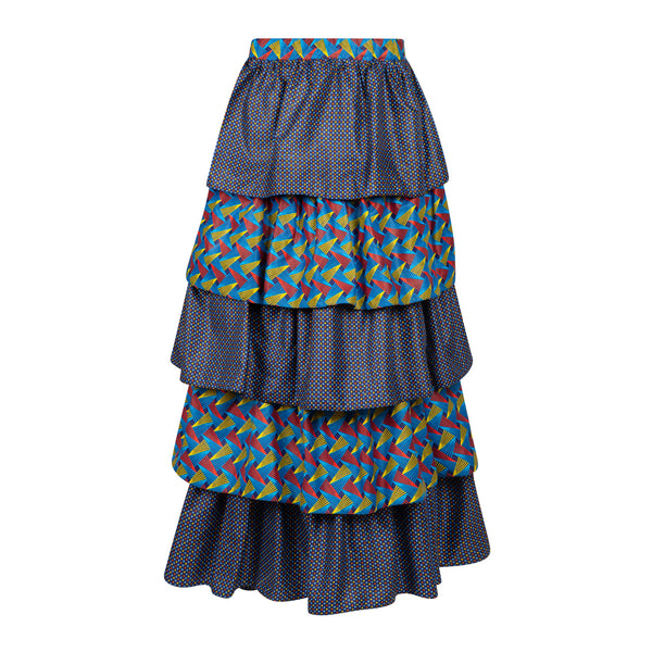 S3.1 Tired Skirt - Shweshwe print