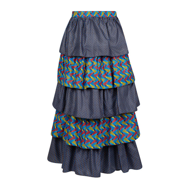 S3.1 Tired Skirt - Shweshwe print