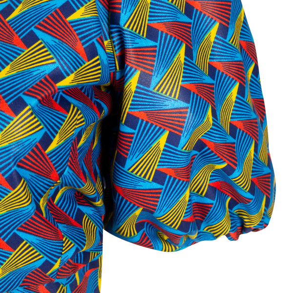 T5.1 Reversible Cropped Wrap Top - Shweshwe print