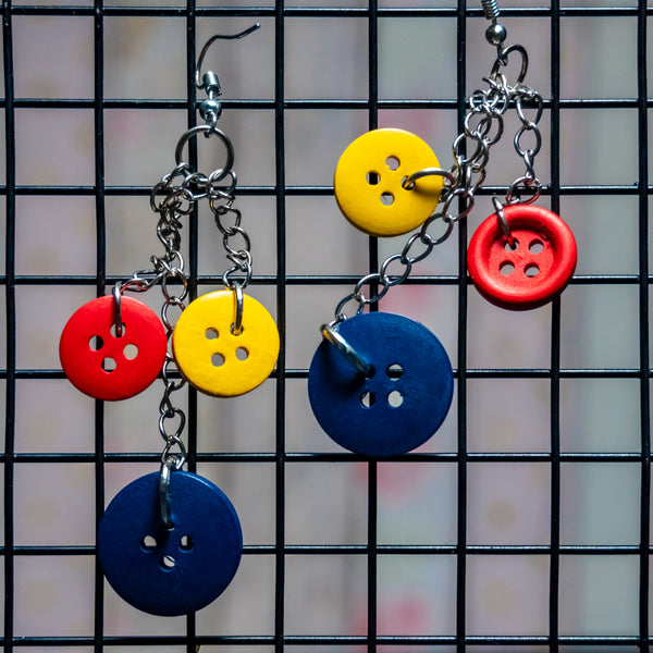 AE 4.1 Multicolored Button Hanging Earrings