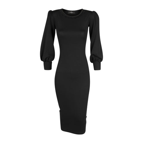 D14.1 Bodycon dress with lace - Black