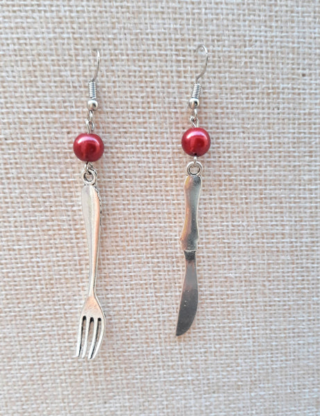 AE 1.1 Fork and Knife  Hanging Earrings