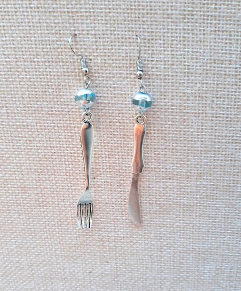 AE 1.1 Fork and Knife  Hanging Earrings