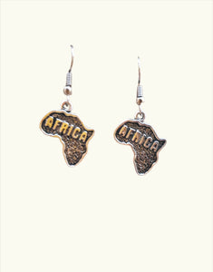 AE 3.1 Silver Africa Map Hanging Earrings